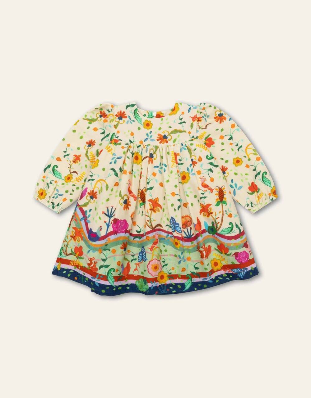 NEW OILILY girl's joyful long sleeve printed dress in multi